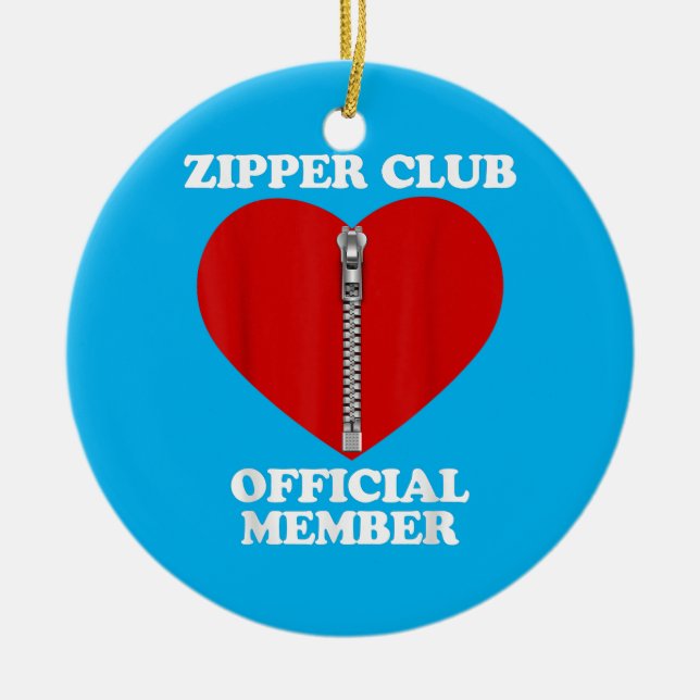 Zipper Club Heart Surgery Recovery Open Heart  Ceramic Tree Decoration (Front)