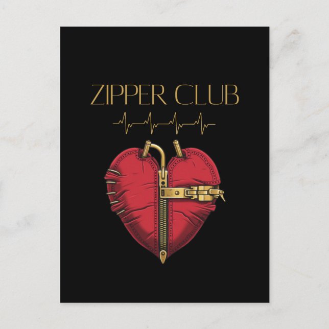 ZIPPER CLUB, heart transplant, open heart surgery Postcard (Front)