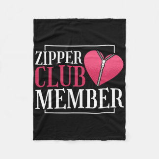 Zipper Club Member Heart Disease Awareness Red Hea Fleece Blanket