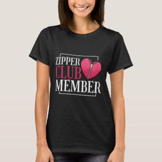 Zipper Club Member Heart Disease Awareness Red Hea T-Shirt