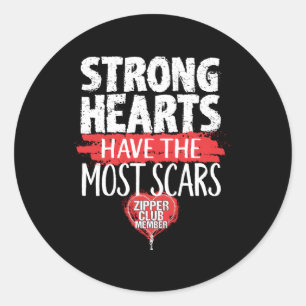 Zipper Club Member Open He Surgery Survivor Classic Round Sticker