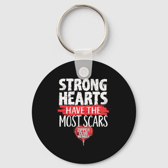 Zipper Club Member Open Heart Surgery Survivor  Key Ring (Front)