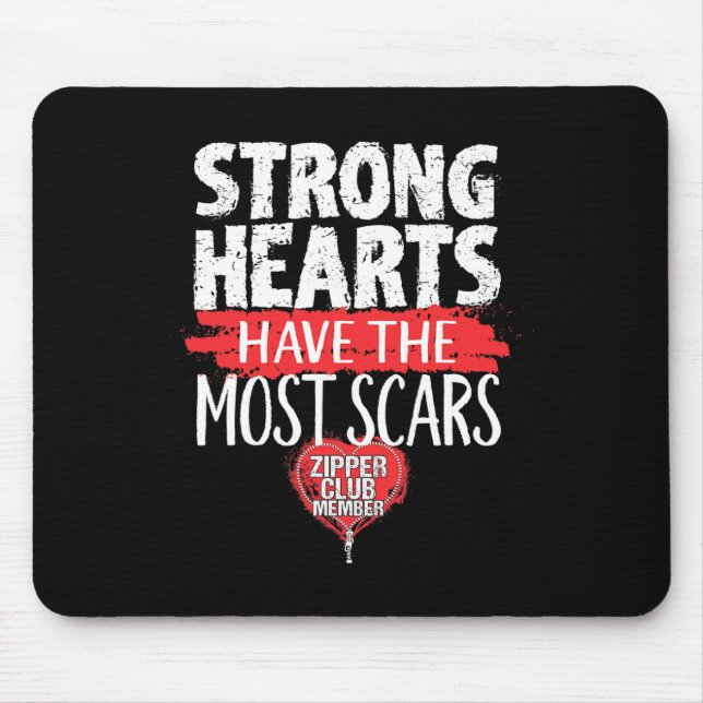Zipper Club Member Open Heart Surgery Survivor  Mouse Mat (Front)