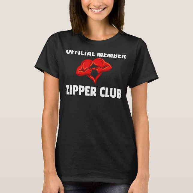 Zipper Club Open Heart Surgery Survivor Gift Bypas T-Shirt (Front)