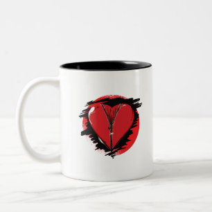 Zipper Heart Two-Tone Coffee Mug