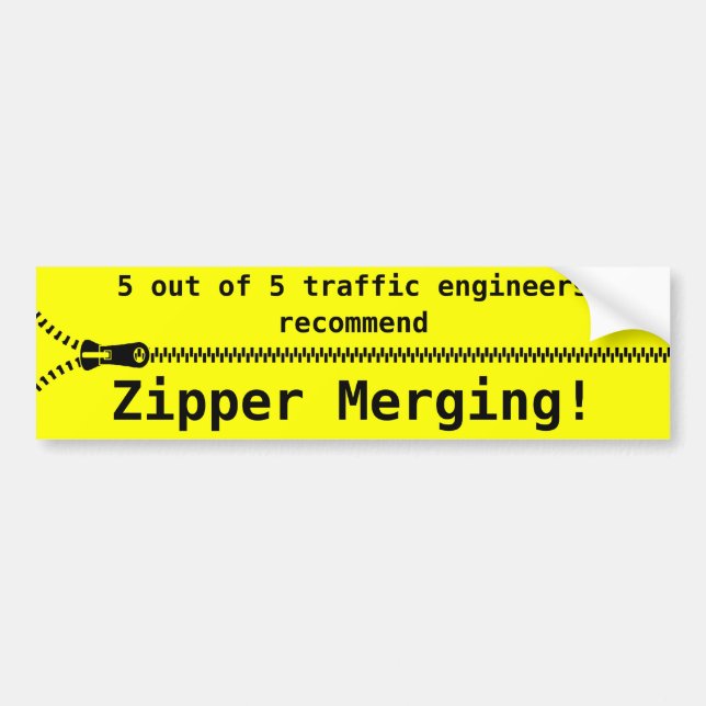 Zipper Merge Bumper Sticker (Front)