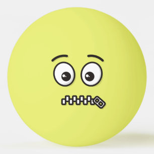 Zipper-Mouth Face Ping-Pong Ball