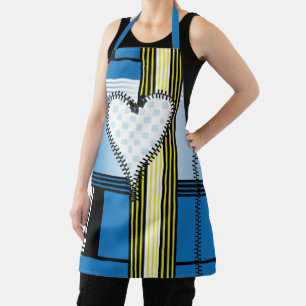 Zipper Outlined Heart Apron