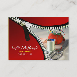 "Zipper" - Sewing, Dressmaker, Seamstress, Tailor Business Card