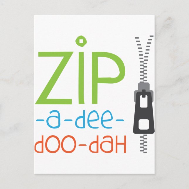 Zipper Zip Postcard (Front)