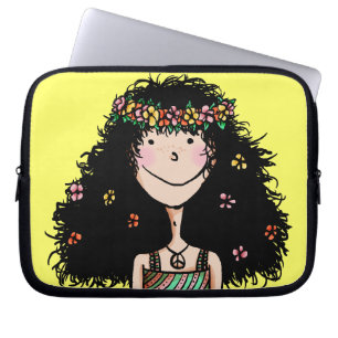 Zippered Laptop Sleeve, Spring Girl Sleeve