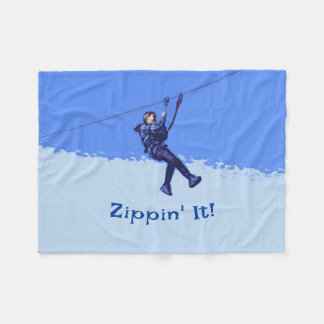 Zippin' It! - Zipline Rider Fleece Blanket