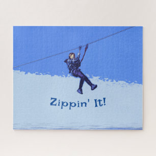Zippin' It! - Zipline Rider Jigsaw Puzzle