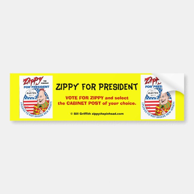Zippy for President! Bumper Sticker (Front)