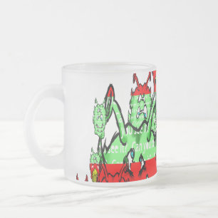 Zippy Trippy Alien Dazs Green-Tooth Frosted Glass Coffee Mug