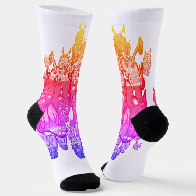 Zippy Trippy Alien Dazs Green-Tooth  Socks (Angled)