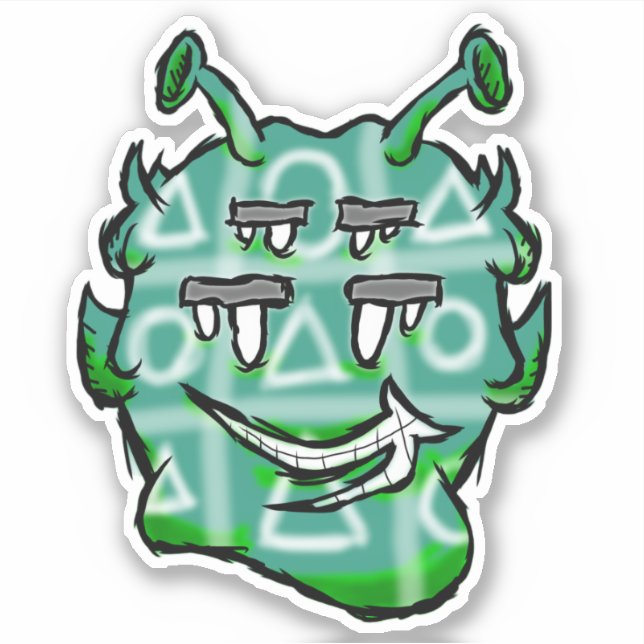 Zippy Trippy Alien Dazs XOXO Sticker (Front)