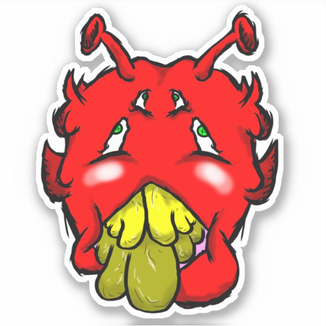 Zippy Trippy Alien Dazs yellow tooth Sticker (Front)