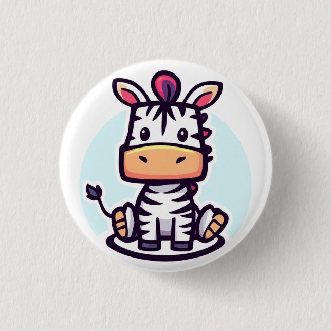 Zippy Zebra 3 Cm Round Badge (Front)