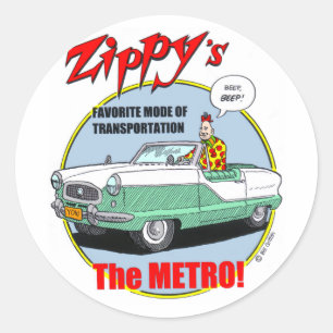 Zippy's Metro Classic Round Sticker