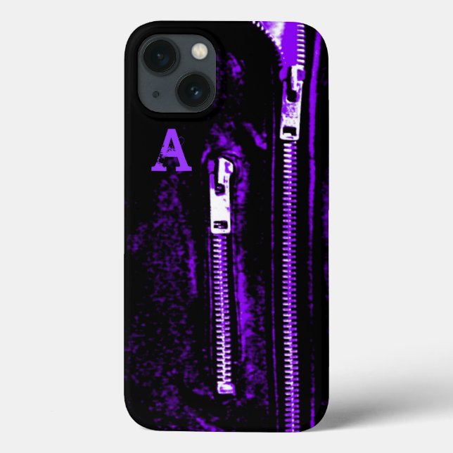 Zips Purple print Monogram iPhone case (Back)