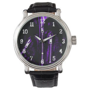 Zips Purple print watch