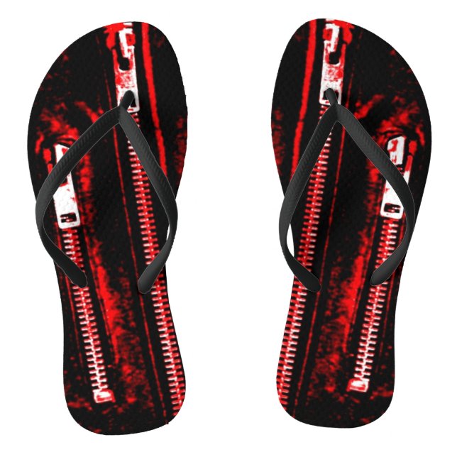 Zips Red print flip flops (Footbed)