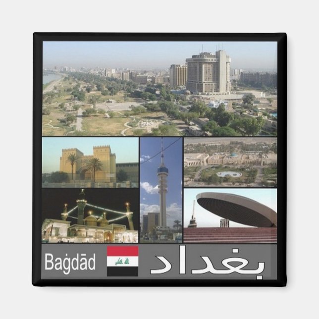 zIQ003 BAGHDAD, Iraq, Middle East, Asia, Fridge Magnet (Front)