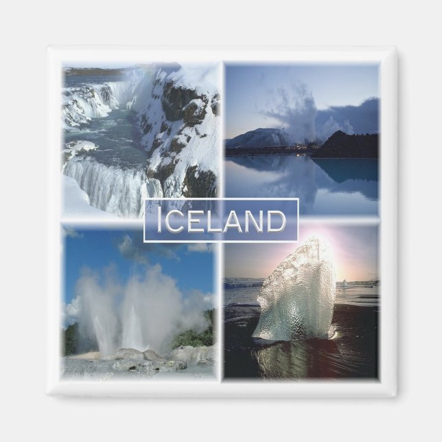 zIS001 Iceland,  Fridge Magnet (Front)