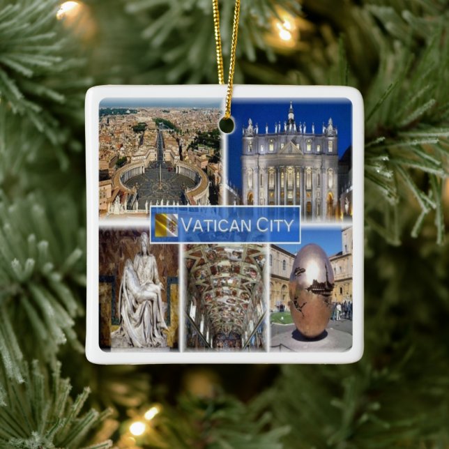 zIT000 ROME Vatican City. Saint Peter's Square, Ceramic Ornament (Tree)