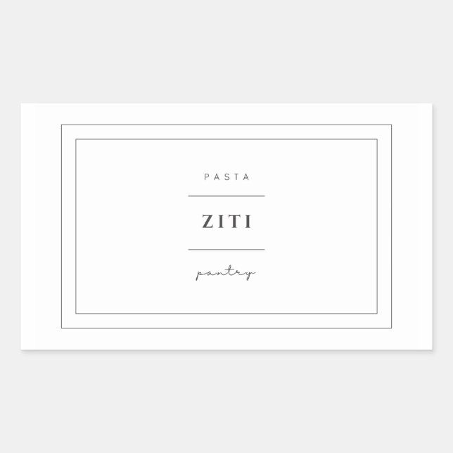 Ziti Pasta Food Label Stickers (Front)