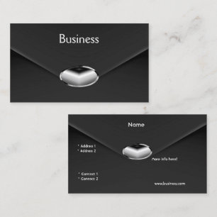 Zizzago Black faux Velvet Envelope style Business Card