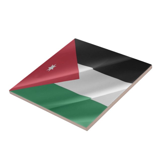 zJO002 Jordanian waving FLAG Jordan, Tile (Side)