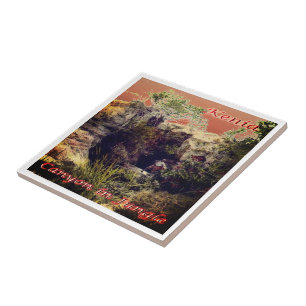 zKE008 KENYA, Canyon in Jungle, Africa, Tile