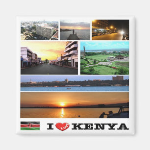 zKE010 KENYA  I Love, Mosaic, Africa, Fridge Magnet