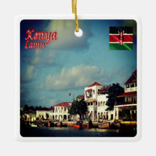 zKE012 LAMU, Kenya, Africa, Ceramic Ornament