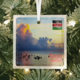 zKE013 MALINDI, kenya, Africa, Glass Tree Decoration