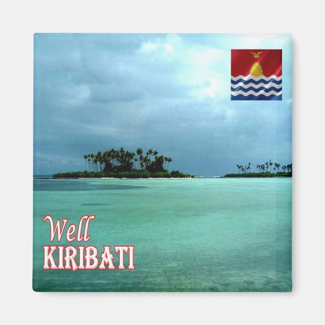 zKI005 WELL, Atoll,  KIRIBATI, Oceania, Fridge Magnet (Front)
