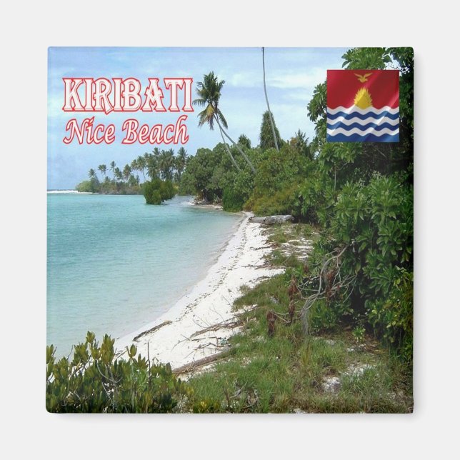 zKI006 KIRIBATI, Nice Beach, Oceania, Fridge Magnet (Front)