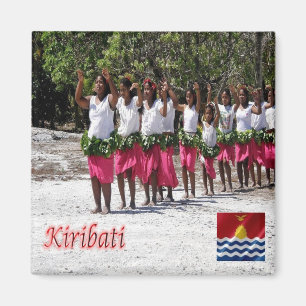 zKI008 KURIA, Atoll, Dancers, KIRIBATI, Fridge Magnet