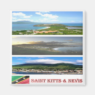 zKN003 SAINT KITTS NEVIS, Mosaic, America, Fridge Magnet