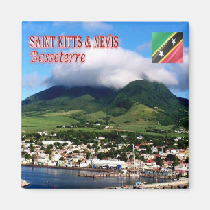 zKN004 SAINT KITTS NEVIS, Basseterre, Fridge Magnet