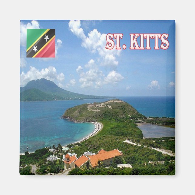 zKN006 SAINT KITTS View, Saint Kitts Nevis, Fridge Magnet (Front)