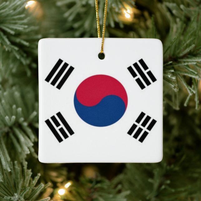 zKR001 South Korean FLAG South Korea, Ceramic Ornament (Tree)