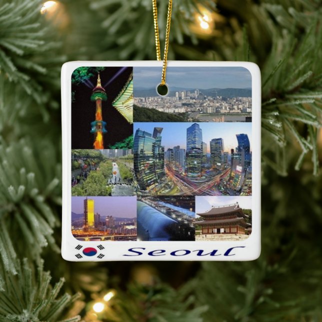 zKR008 SEOUL mosaic, South Korea, Asia, Ceramic Ornament (Tree)