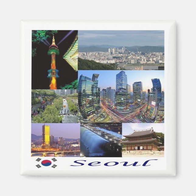 zKR008 SEOUL mosaic, South Korea, Asia, Fridge Magnet (Front)