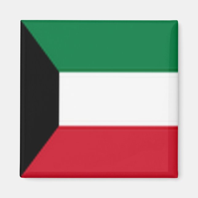 zKW001 Kuwaiti FLAG Kuwait, Fridge Magnet (Front)