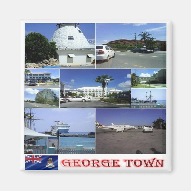zKY005 GEORGE TOWN, Mosaic, Cayman Islands, Fridge Magnet (Front)