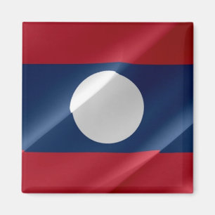 zLA002 waving FLAG LAOS, Fridge Magnet