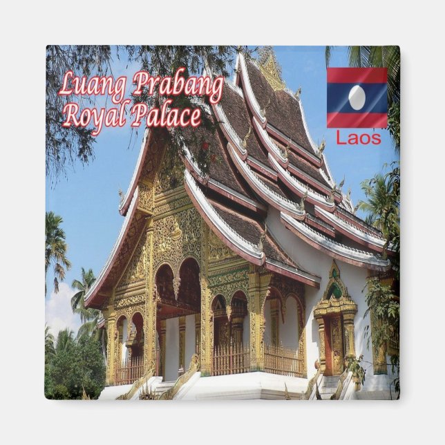 zLA007 BUDDHIST TEMPLE, Luang Prabang Laos, Fridge Magnet (Front)
